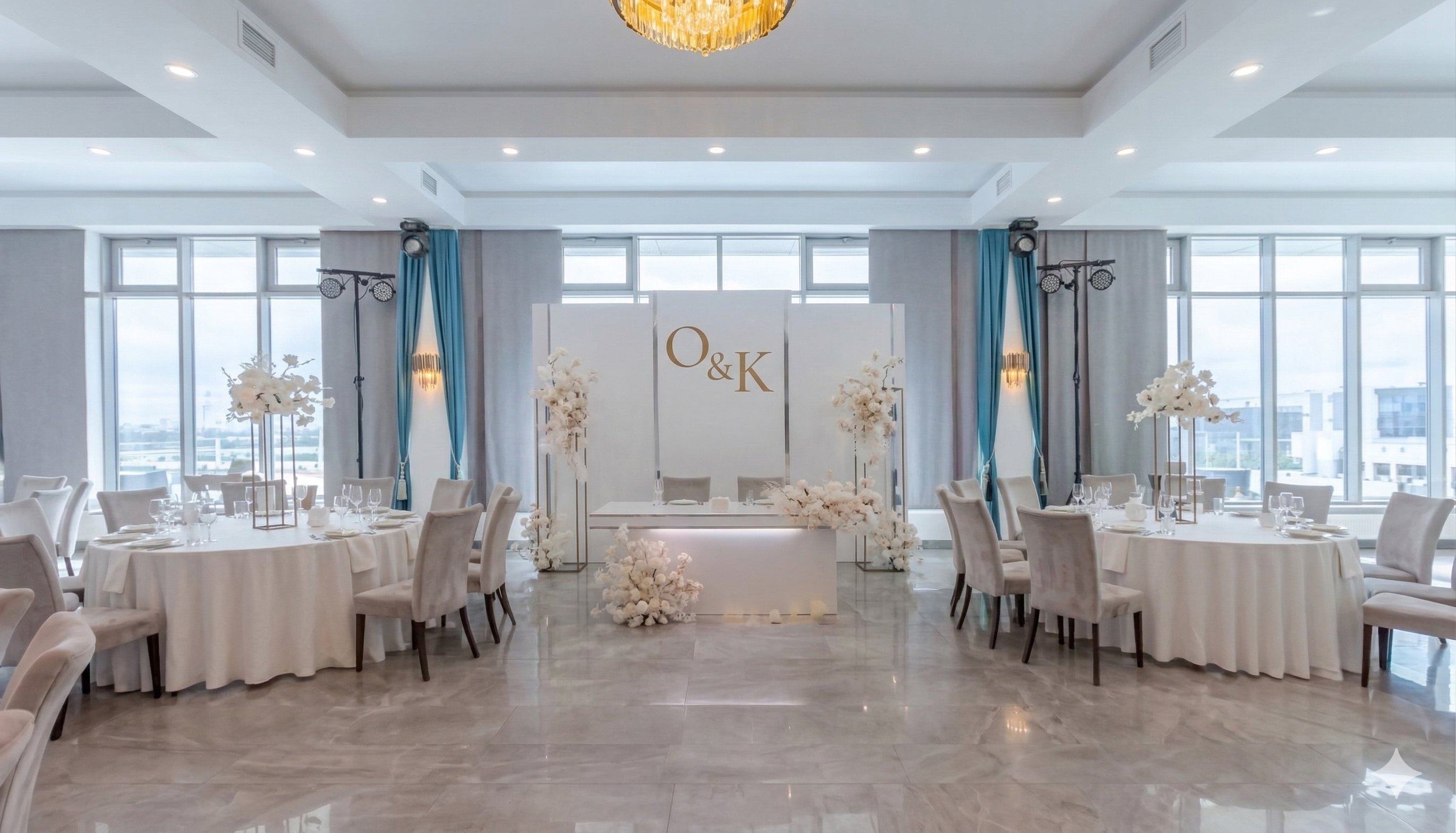 Светлая загородная площадка для свадьбы